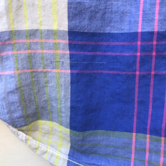 Op Girls Blue White Plaid Blouse Top with Buttons - Picture 7 of 7